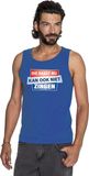 Bellatio Decorations Blauw mouwloos shirt / tanktop - Die naast mij kan ook niet zingen heren M