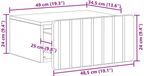 vidaXL Table de chevet murale avec tiroir Bois vieilli 49 x 34,5 x 24 cm