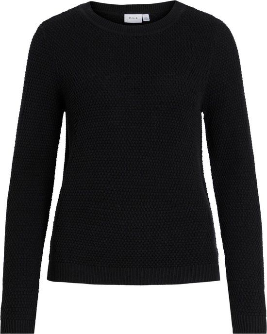Vila Trui Vidalo O-neck L/s Knit Top - Black - XXL