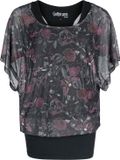Gothicana by EMP Gothicana Zwart T-shirt met all-over bloemenprint - Dames - S