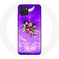 Maniacase Hoesje voor Samsung Galaxy A03 BTS TinyTAN Animatie Poster RM Jin Suga J-Hope Jimin Jungkook Et V Zero O'Clock Maniacase