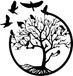 Unyqoos® Décoration murale en métal résistant aux intempéries avec motif d'arbre et d'oiseau pour intérieur et extérieur