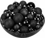 Decoris Boules de Noël - 60 pièces - Noir - Plastique