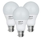AUROLITE Set van 3 LED A60 lampen, B22 Cap, 12 Watt 960 Lumen, daglicht (6500K)