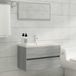 Icecat Ensemble de meubles de salle de bain 2 pièces avec miroir en gris