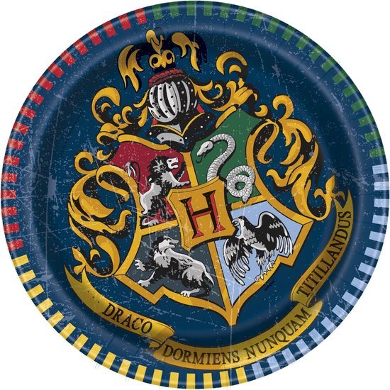 Unique Papieren borden - 18 cm - Harry Potter Party - verpakking met 8 stuks