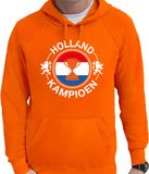 Bellatio Decorations Oranje fan hoodie voor heren - Holland kampioen met beker - Holland / Nederland supporter - EK/ WK hooded sweater / outfit S