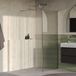Brauer Oblivion Flow inloopdouche helder ribbelglas 100x200cm met zijwand 30cm incl. glascoating PVD RVS-kleurig geborsteld