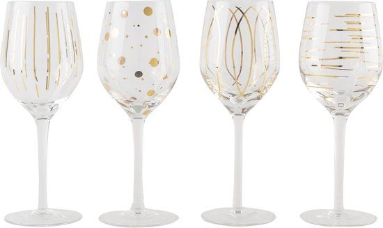 Mikasa Creative Tops "Cheers" - Geëtste Kristalglazen - Goud - 0885991127932