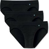 Schiesser Heren Rioslip 3 Pack Long Life Cotton Zwart Effen Katoen/Elastaan