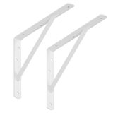 SOTECH set van 2 plankbeugels (300 x 225 x 30 mm, wit, poedercoating), kapstok met dwarsbalk voor stabilisatie