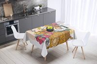 Bonamaison Tafelkleed, Anti-Mold, Sneldrogend, Waterdicht, 100% Polyester Tafellaken, 140cm x 140cm - Ontworpen en Vervaardigd in Turkije