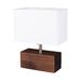 Homemania Tafellamp Shade vorm, bureau, nachtkastje, donker hout, stof, wit, 27 x 12 x 22 cm