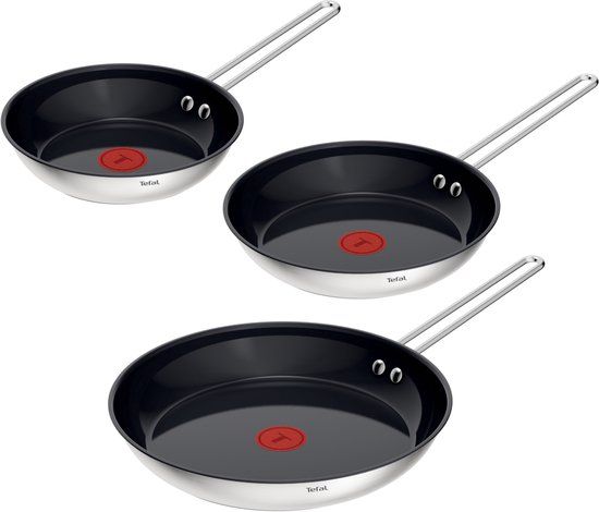 Tefal Nordica Ceramic Bakpannenset - 3-delig - PFAS-vrij - Inductie - Zilver