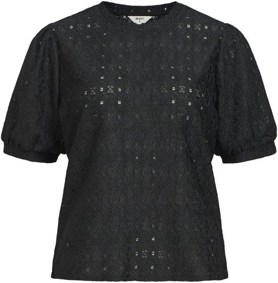 Object Objlaila S/s Re Top Tops & T-shirts Dames - Shirt - Zwart - Maat L