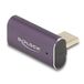 Delock USB-C Haakse Adapter USB4 Gen 2x2 40Gbps 240W PD 8K@60Hz Antraciet