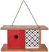 Sunset Vista Designs 93790 voor The Birds-Mid-Century Houten Vogelhuis, Rood Modern 11.85\" x 5.9\" x 6.1\"