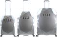 ELLE - Diamond Harde Kofferset 3-Delig / Reiskofferset / Trolleyset - Zilver