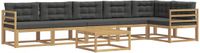 vidaXL - Hoek loungeset - 6 zitplekken - Polyester - Wit en antracietkleurig