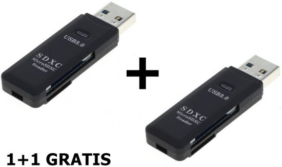 Out of the Box 1+1 GRATIS - Zomeraanbieding 2018 USB 3.0 kaartlezer stick voor SD en microSD-kaarten