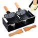 Solidchoice - Set de grill pour raclette avec fonction de fonte de fromage, équipé d'un manche en bois