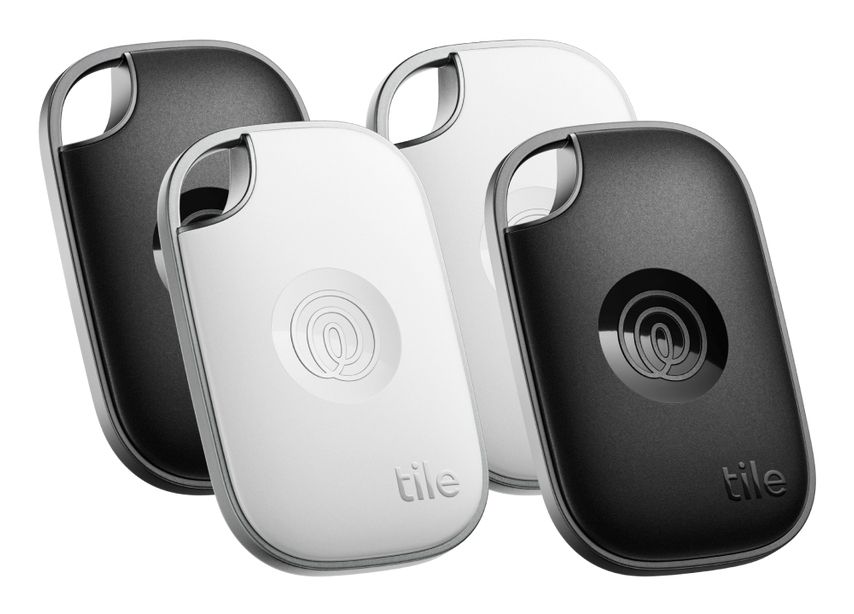 Tile Pro (2024) - Bluetooth Tracker - Black, White - 4 Pack