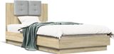 Maison Exclusive - Cadre de lit avec tête de lit et éclairage LED, aspect chêne Sonoma, 75 x 190 cm