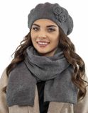 Vivisence Dames Winter Baret En Sjaal Set - Donkergrijs