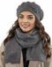 Vivisence Dames Winter Baret En Sjaal Set - Donkergrijs