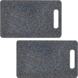 Zeller Keuken voedsel snijplank - 2x - antraciet - kunststof - 25 x 15 cm