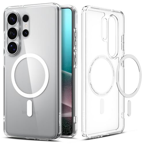 Spigen Ultra Hybrid MagFit Case voor Samsung Galaxy S26 Ultra Hoesje [Anti-vergeling] Transparant, Compatibel met MagSafe –Clear White