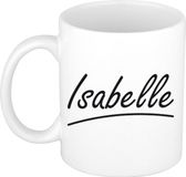 Bellatio Decorations Isabelle Naam koffiemok - beker - met sierlijke letters - wit