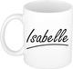 Bellatio Decorations Isabelle Naam koffiemok - beker - met sierlijke letters - wit