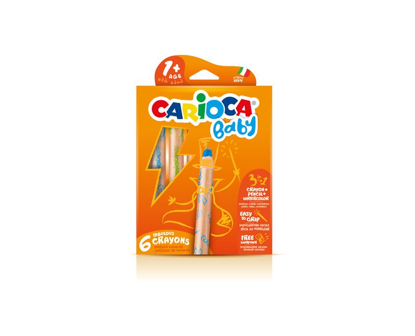 Carioca 3 in 1 Crayon - 6 stuks