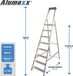 Alumexx Huishoudtrap 8 treden Anti Slip - 150kg - 2.78m werkhoogte - Grijs