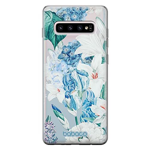 BABACO ERT GROUP mobiel telefoonhoesje voor Samsung S10 PLUS origineel en officieel erkend Babaco patroon Flowers 026 optimaal aangepast aan de vorm van de mobiele telefoon, gedeeltelijk bedrukt