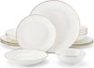 Dynastic Service pour 4 personnes – 16 pièces – Céramique, blanc – Assiettes de dîner et assiettes à petit-déjeuner