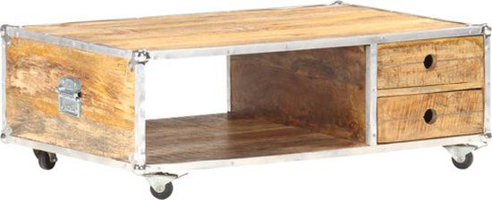vidaXL Salontafel 89x59x33 cm massief ruw mangohout