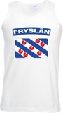 Bellatio Decorations Vlag van Friesland mouwloos shirt - tanktop - wit - heren - Fryslan L