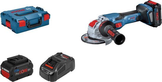 Bosch Professional GWX 18V-15 C Haakse slijper - BITURBO - 125mm - 2x 5.5Ah - L-Boxx