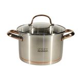 Ghislaine Arabian GA4068 Kookpan van roestvrij staal, koperen bodem, met deksel om af te gieten, 18 cm, 2,5 l