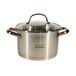 Ghislaine Arabian GA4068 Kookpan van roestvrij staal, koperen bodem, met deksel om af te gieten, 18 cm, 2,5 l