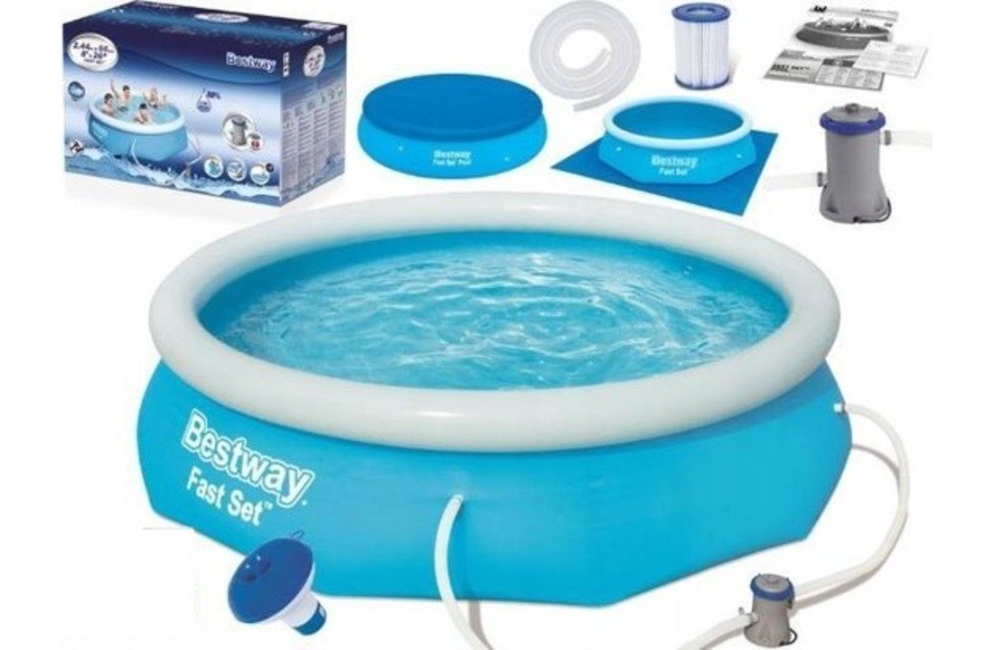 Viking Choice Bestway Fast Set 244 x 66 cm opblaaszwembad - met pomp en accessoires