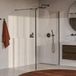 Brauer Oblivion douche à l'italienne verre clair 140 x 200 cm avec paroi latérale 30 cm incluant revêtement en verre PVD Gunmetal brossé