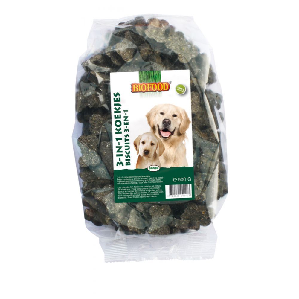BIOFOOD 12x 3 In 1 Hondenmineralenkoekjes 500 gr