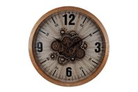 Coppens Radarklok Kane naturel/zwart hout/glas