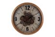 Coppens Radarklok Kane naturel/zwart hout/glas