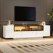 FloraGrace Tv Meubel - Hoogglans Front Met Led Verlichting En Lade - Voor Woonkamer - Spaanplaat - 180x40x48 Cm - Wit