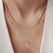 Hey Happiness Laagjes Maan Ketting Set – Set van 2 Halskettingen Dames – Roestvrij Staal 18K Roségoud Verguld – Verstelbaar – Roségoud