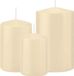 Trend Candles Stompkaarsen set 6x stuks creme wit 10-12-15 cm